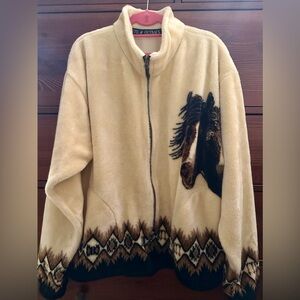 Cozy Outback Trading Co. soft fleece horses jacket